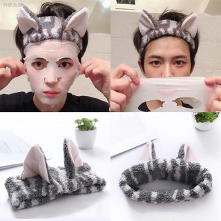 Băng đô rửa mặt hình tai mèo đáng yêu cho nam