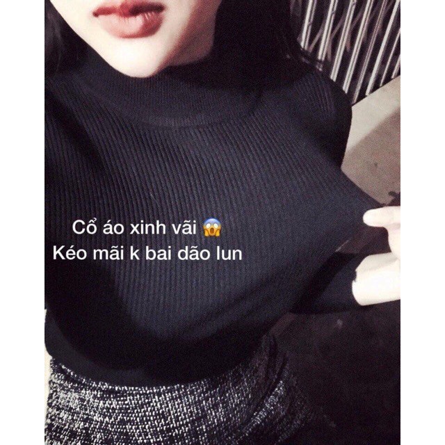 Áo len gân cổ 3 phân siêu mềm, mát
