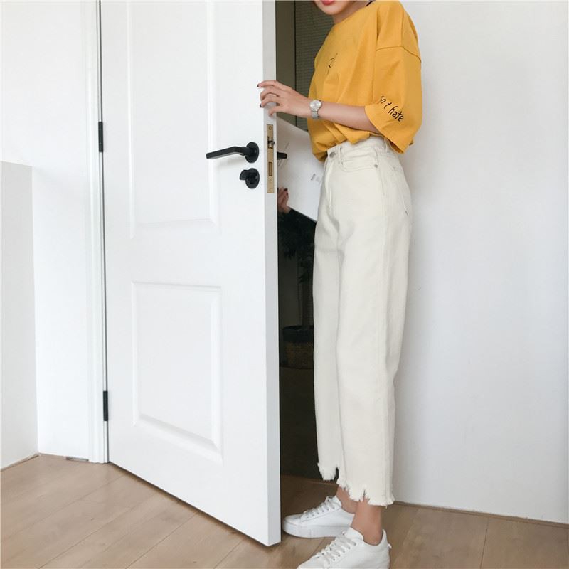 [SẴN] Quần jeans ống rộng nữ lưng cao Ulzzang Quảng Châu QDJ75