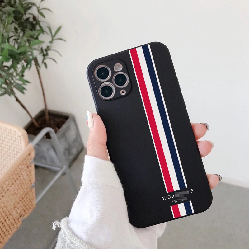 Ốp iphone - Ốp lưng iphone cạnh vuông Kẻ sọc dành cho ip 6 đến 14promax - E211