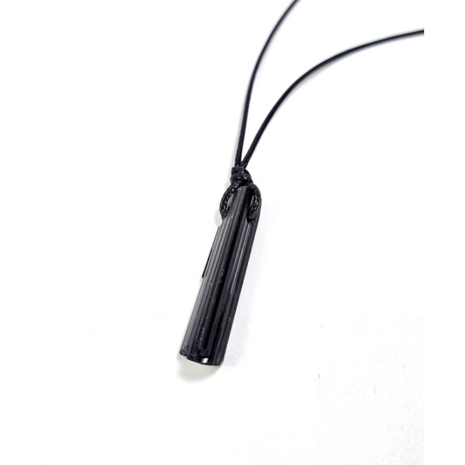 Dây chuyền Black Tourmaline thô tự nhiên dây rút điều chỉnh độ dài unisex