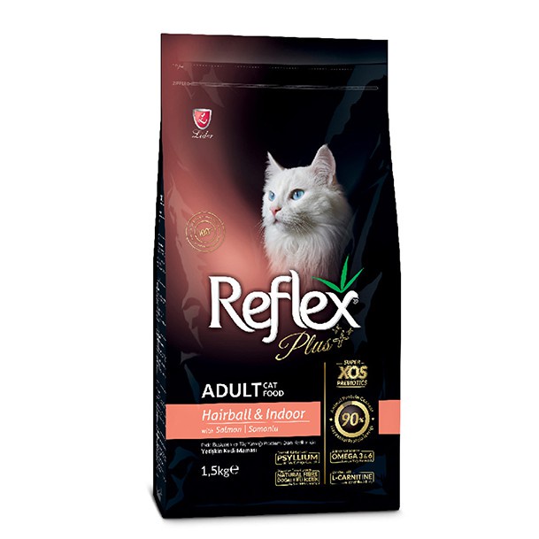 Hạt thức ăn cho mèo trưởng thành hỗ trợ tiêu búi lông REFLEX PLUS ADULT HAIRBALL SALMON 1.5KG