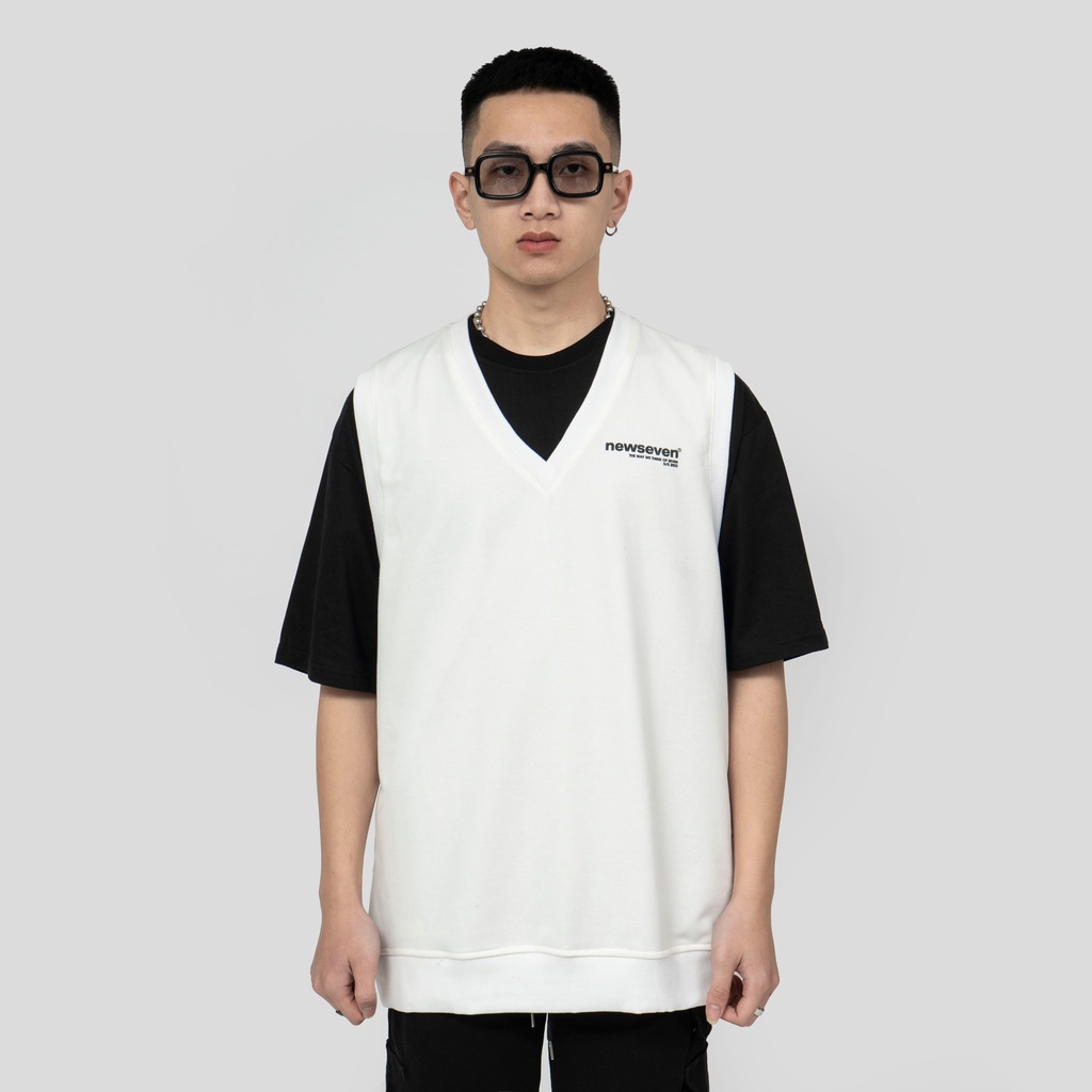 Áo Gile Nỉ N7 Newseven basic nam nữ oversize form rộng Local Brand