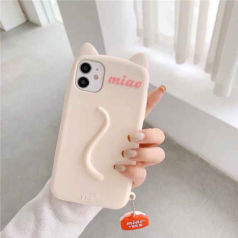 Ốp Điện Thoại Mềm Gắn Móc Khóa Hình Dấu Chân Mèo Dễ Thương Cho iPhone 7 8 7 plus 8 pl