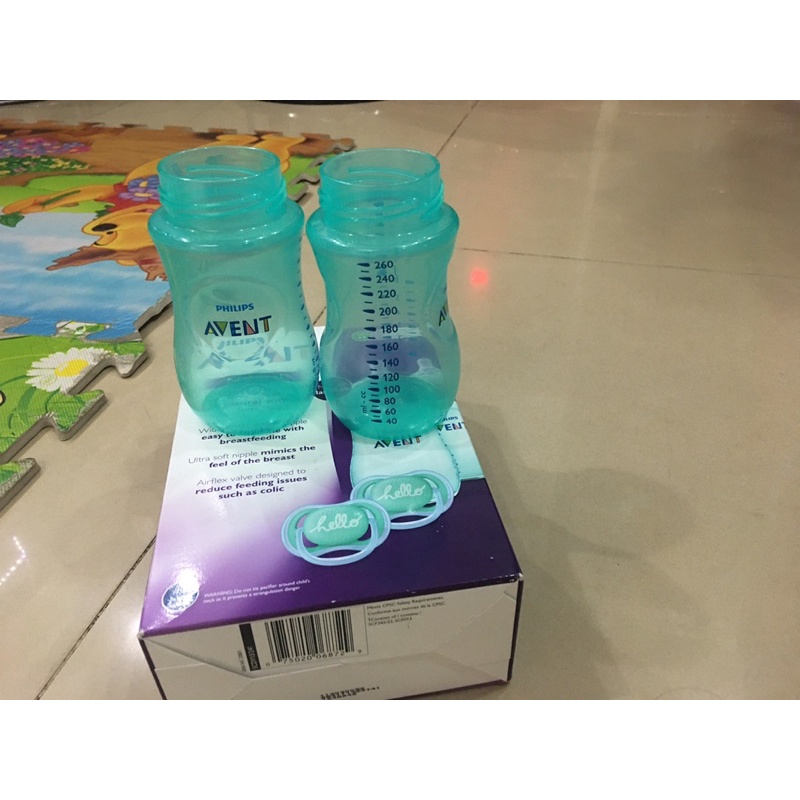 Thân bình sữa Avent xanh Lá 260ml 200ml  natural