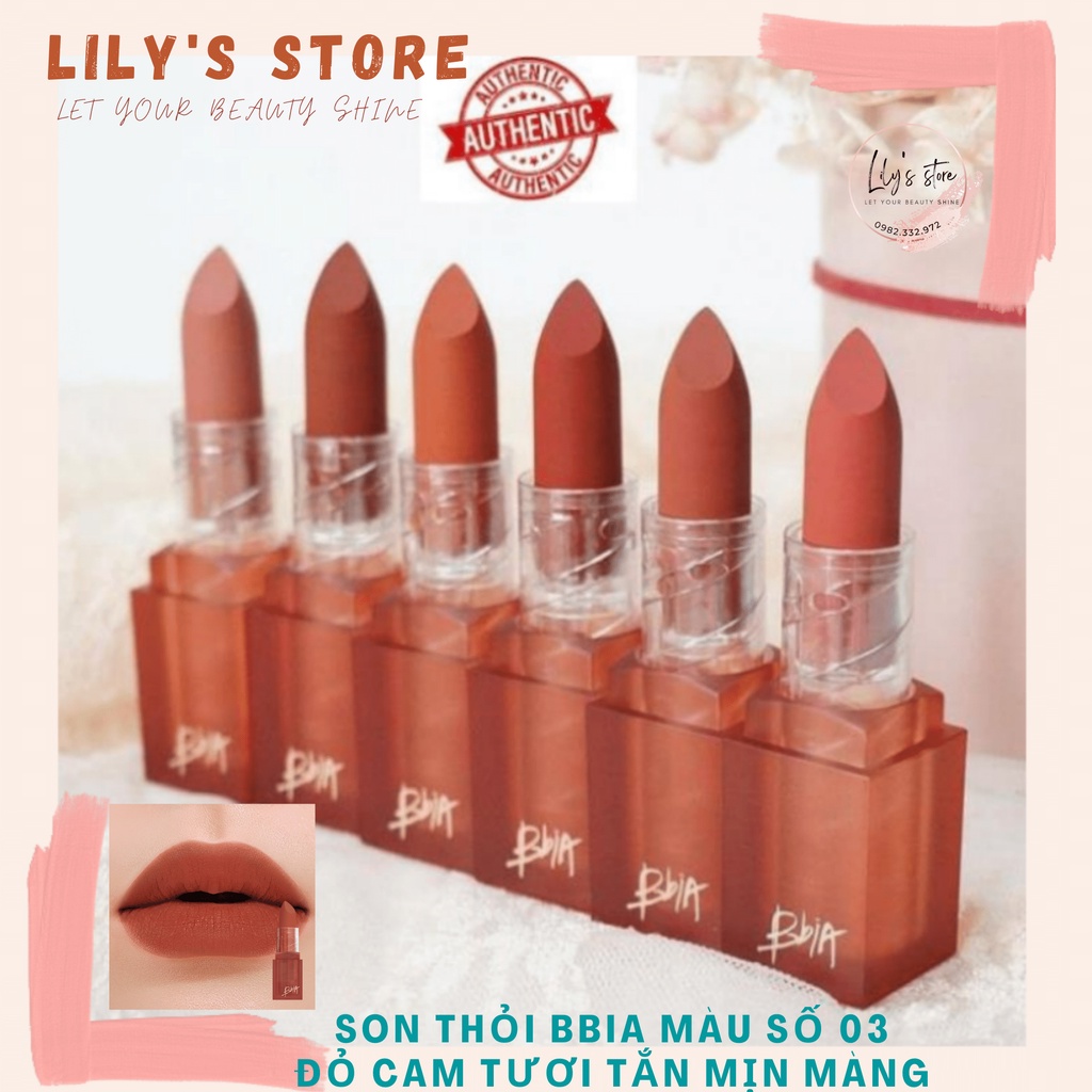 Son thỏi BBIA Last Powder Lipstick #03 #03 Just Smile – Cam đất