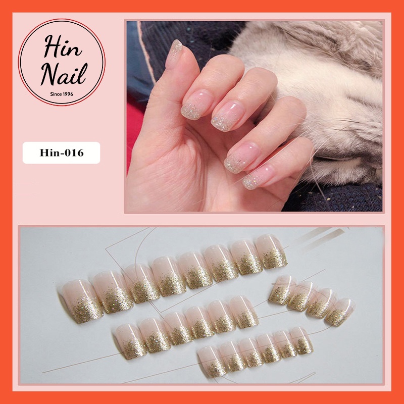 Set 24 móng tay giả Hin Nail ánh nhũ sành điệu