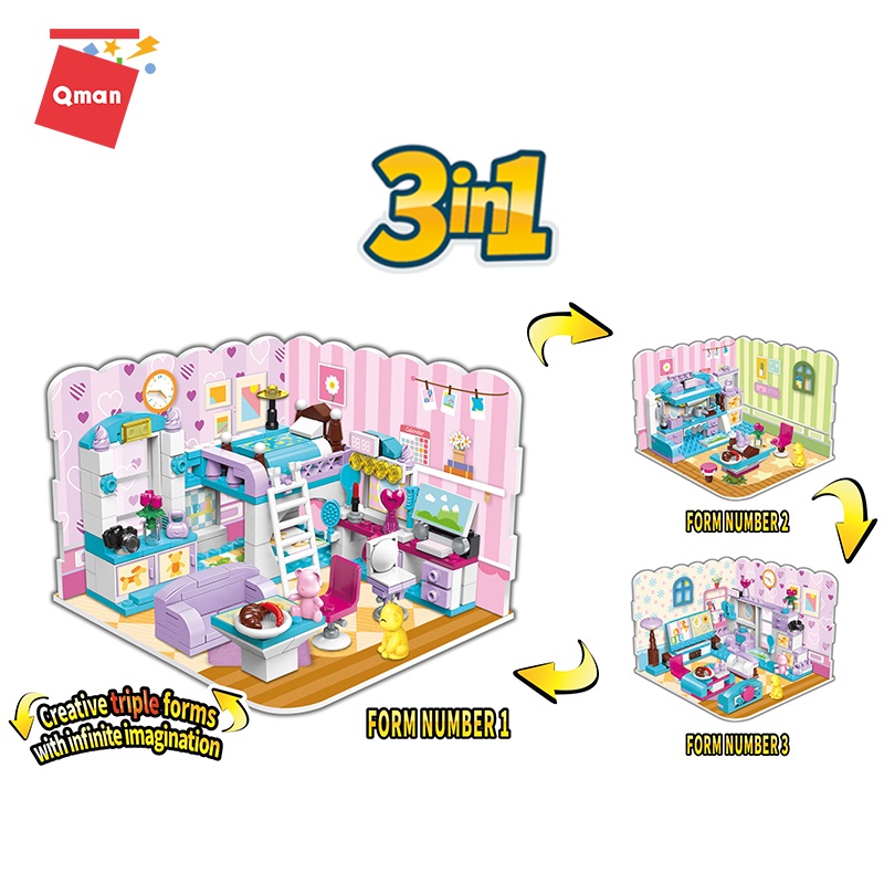 Đồ chơi lắp ghép  Phòng của bé gái :LEGO – QMAN 4801 gồm 194 chi tiết kèm sách hướng dẫn