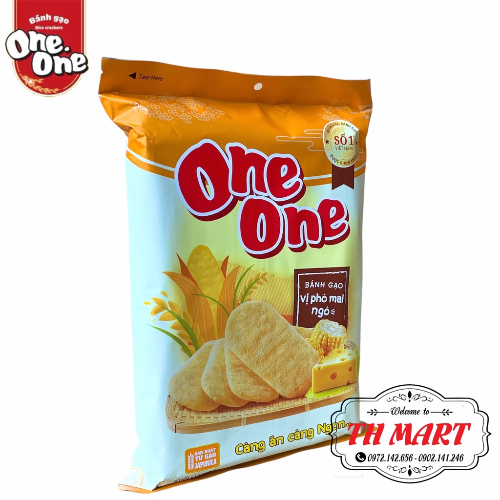 bánh gạo one one vị phô mai ngô được sản xuất từ gạo japonica gói 118g