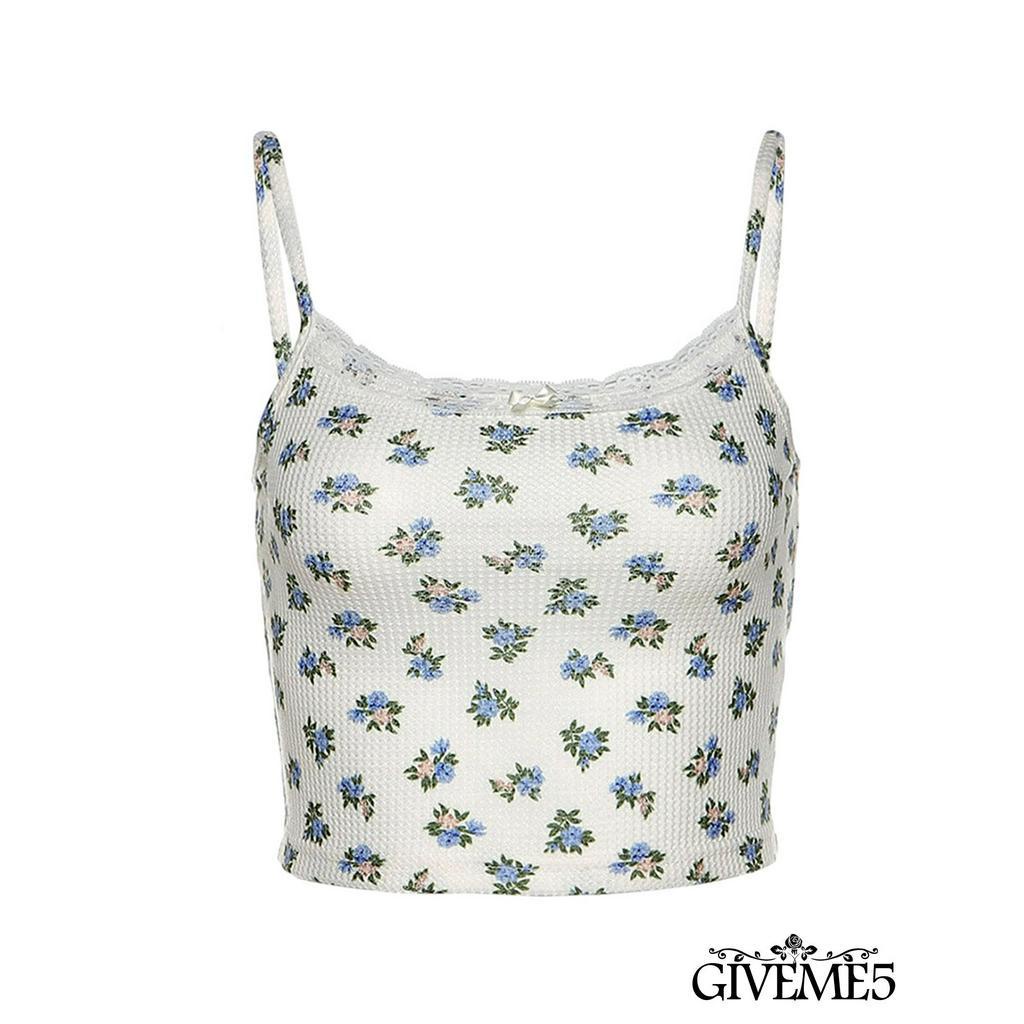 Áo Hai Dây Phối Ren Hoa Gợi Cảm Cho Nữ