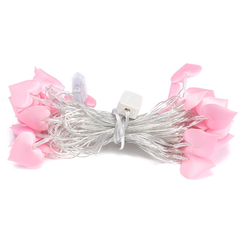 Dây đèn LED trang trí hình trái tim bằng cotton dài 1.5m