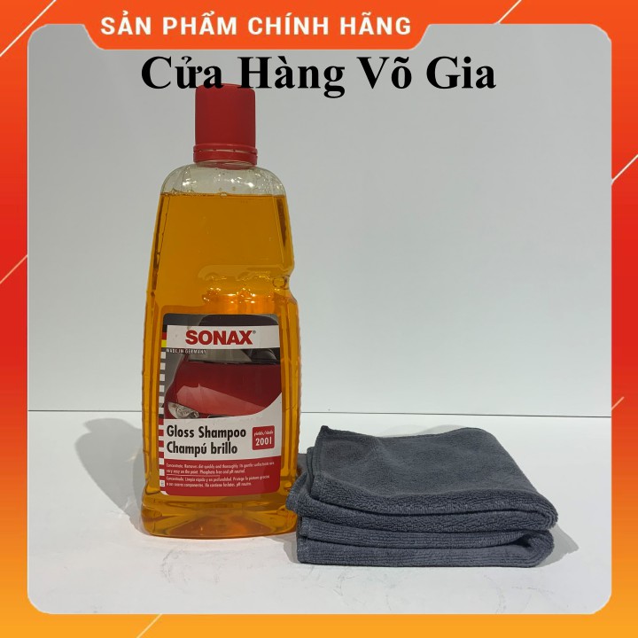 (TẶNG Khăn Lau Xe Cao Cấp) Nước rửa xe Sonax, dung dịch xà phòng rửa xe chuyên dụng Sonax Gloss Shampoo 1L