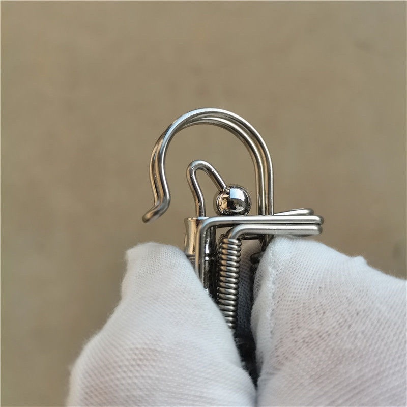 Móc khoá inox làm thủ công bằng que hàn 2 ly phối trụ đốt tre và bi càng dùng càng sáng loáng