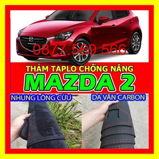 THẢM TAPLO MAZDA2 2021-2020-2019-2018-2017-2016-2015...2010 DA VÂN CARBON-NHUNG LÔNG CỪU