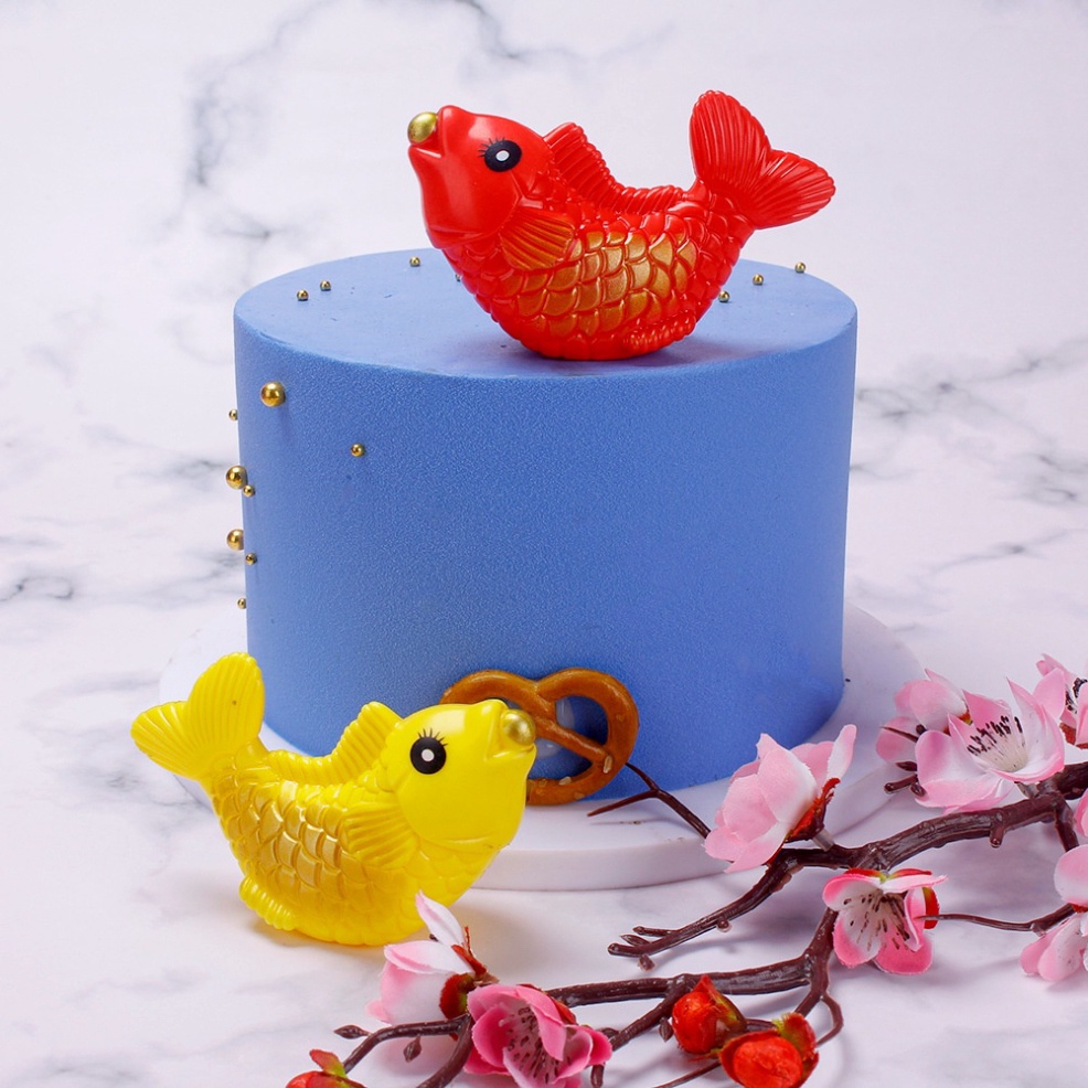 đồ trang trí bánh [FREESHIP❤️] cá đỏ cá vàng trang trí bánh kem