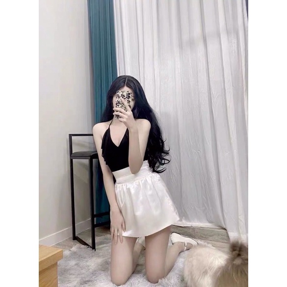 |LUCIEY SET| Set áo cổ yếm chân váy lấp lánh sang chảnh JENNIE BLACKPINK TLÉA