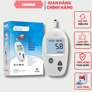 Máy đo đường huyết Safe-Accu Sinocare Kèm 50 que thử TẶNG THÊM 50 kim chích máu