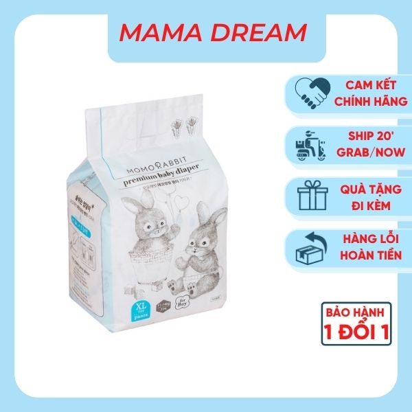 Bỉm Momo rabbit [FREESHIP] Bỉm Momorabbit Nội Địa Hàn Quốc Size Dán/Quần s50/M44/L40/xl36/L28/xl22/xxl18