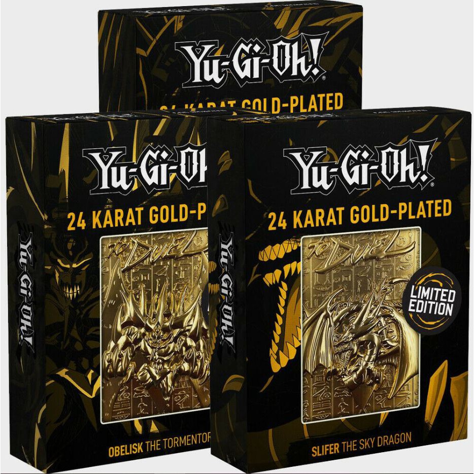 YuGiOh Limited Edition 24K Gold Metal God Card Ch i Tr Em