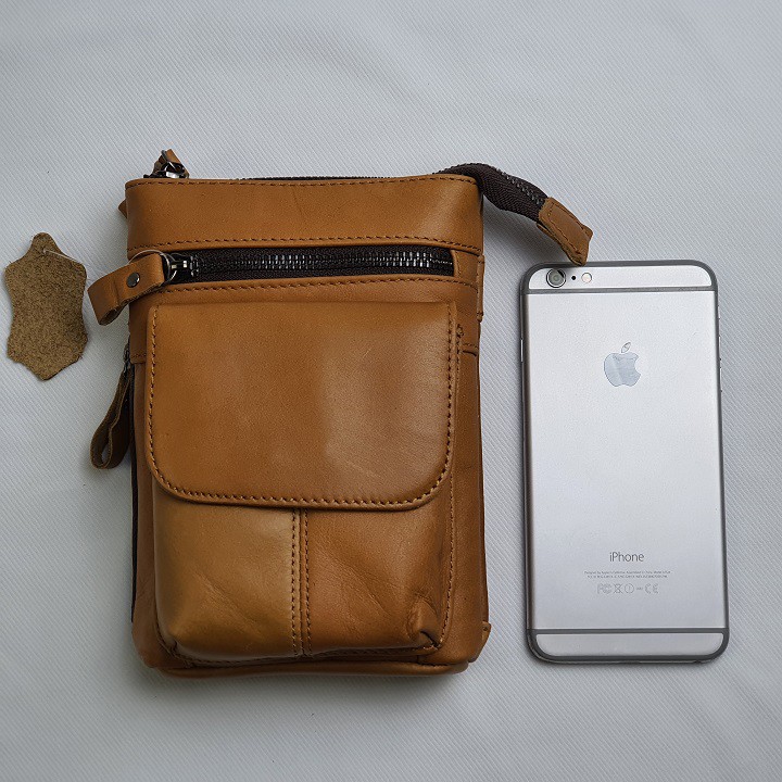 Túi chéo mini kết hợp đeo hông da bò thật TD103VB (Vàng bò) [Freeship] - 100% da bò thật, BH3 năm | BigBuy360 - bigbuy360.vn