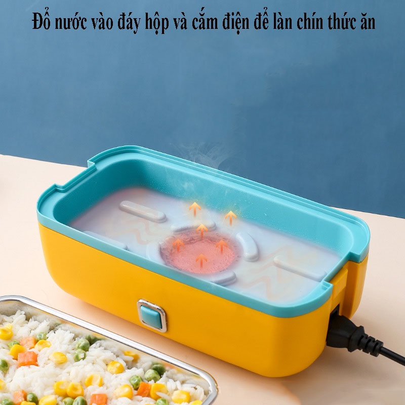 Hộp Cơm Cắm Điện Văn Phòng Khay Inox 304 Công Suất 230W Bảo Hành 6 Tháng