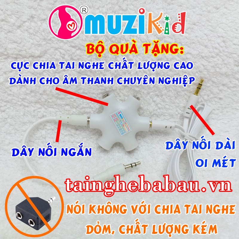 TAI NGHE BÀ BẦU MUZIKID MÀU XANH - HÀNG CHÍNH HÃNG - TAINGHEBABAU.VN