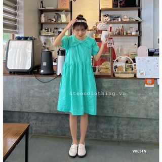 Váy babydoll cổ sen thắt nơ