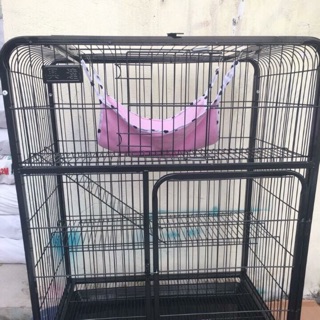 Lồng chuồng mèo 3 tầng sơn tĩnh điện cao 1,05 M nan ống