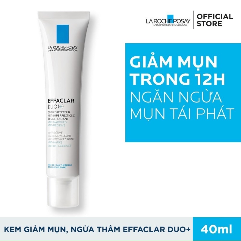 Kem dưỡng da giúp giảm mụn, thông thoáng lỗ chân lông ngăn ngừa thâm và mụn tái phát La Roche-Posay Effaclar Duo+ 5ml