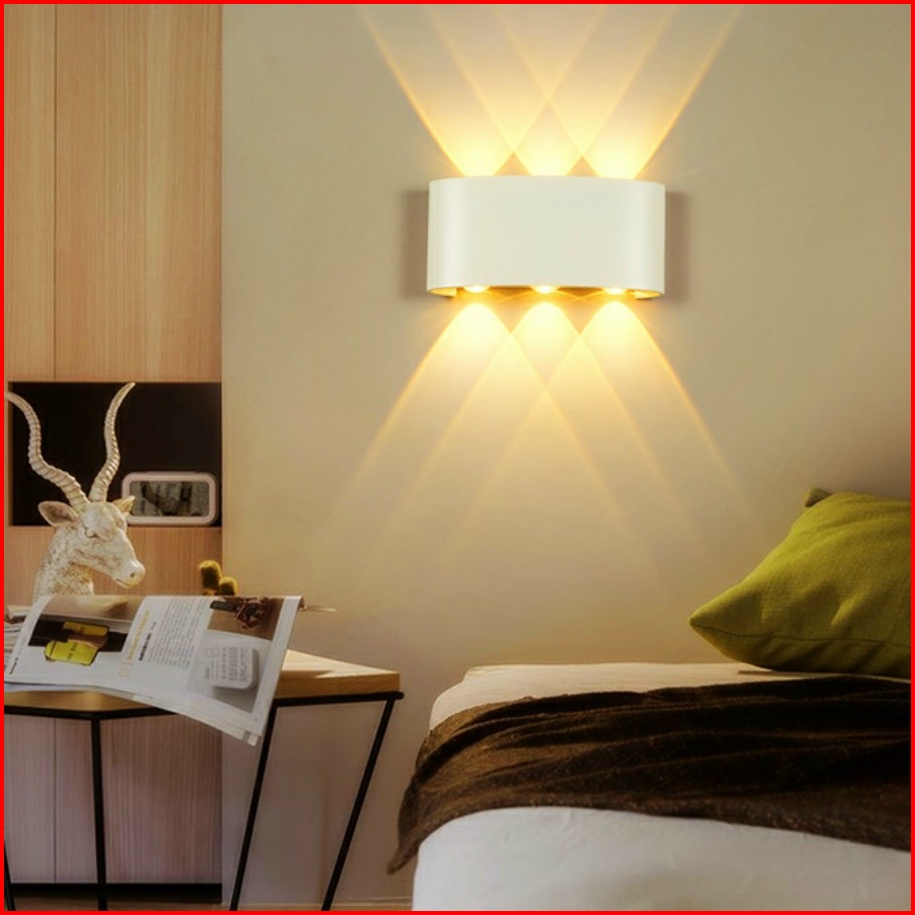Đèn Tường LED Hắt Sáng Hai Đầu, ánh sáng màu,sáng vàng,công xuất 6W Vỏ Nhôm Đúc_Hàng Chống IP65 Nước_Bảo Hành 2 Năm