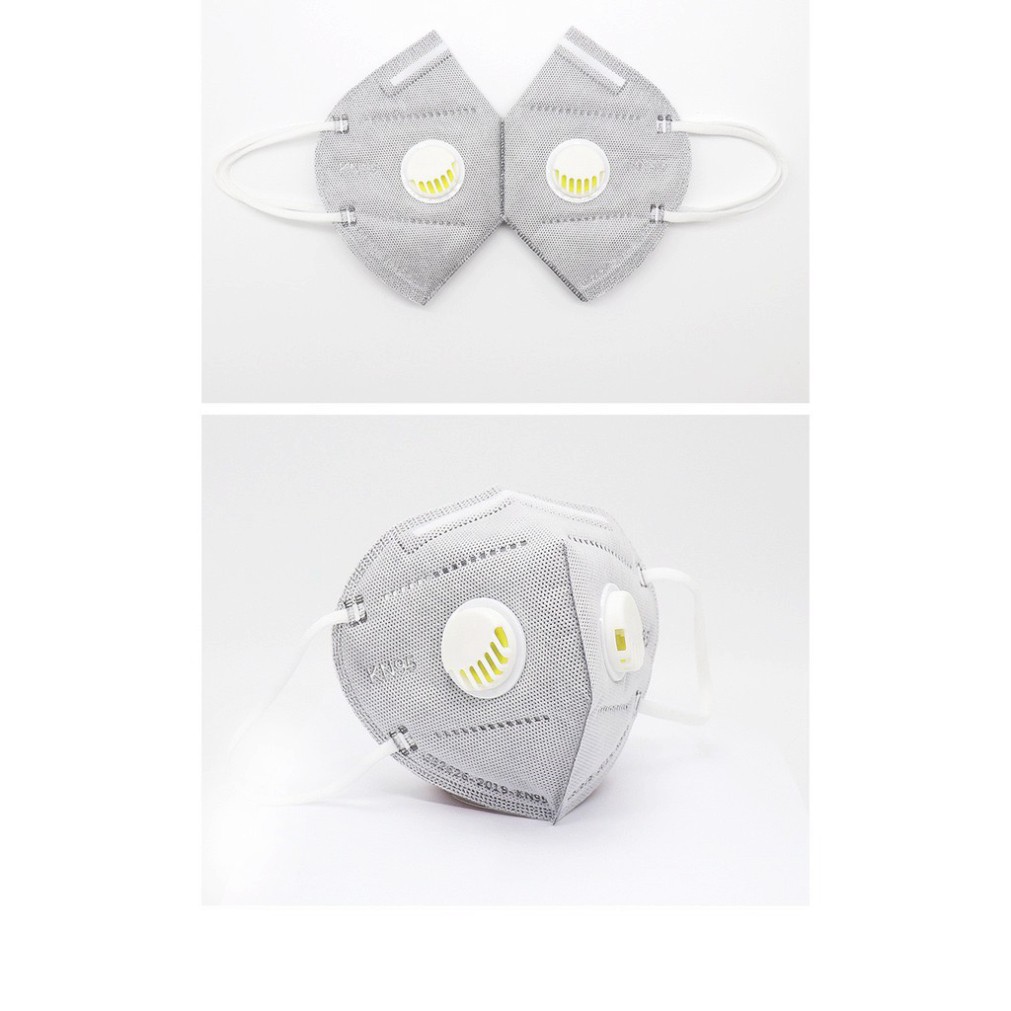 Khẩu Trang KN95 Có Van Thở 6 Lớp Than Hoạt Tính Chống Bụi Mịn - Lẻ 1 Chiếc (KT01)