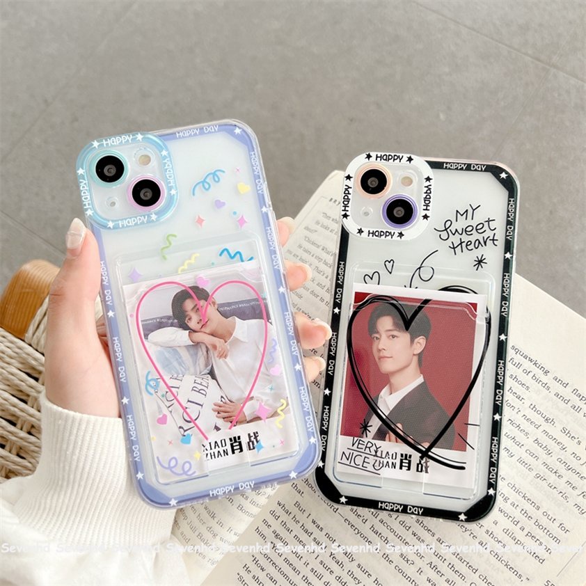Ốp Điện Thoại Mềm Trong Suốt Có Ngăn Đựng Thẻ Cho iphone 15 14 13 12 11 pro max x xr xs max 8 7 6 6s plus se 2020