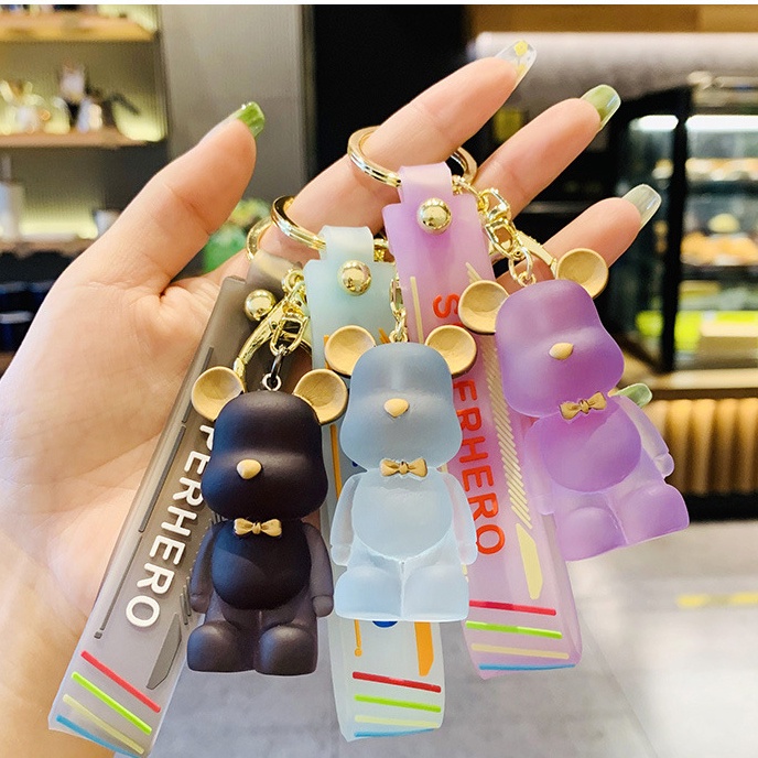 Móc Khóa Hình Chú Gấu Đính Đá Pha Lê Trong Suốt Xinh Xắn