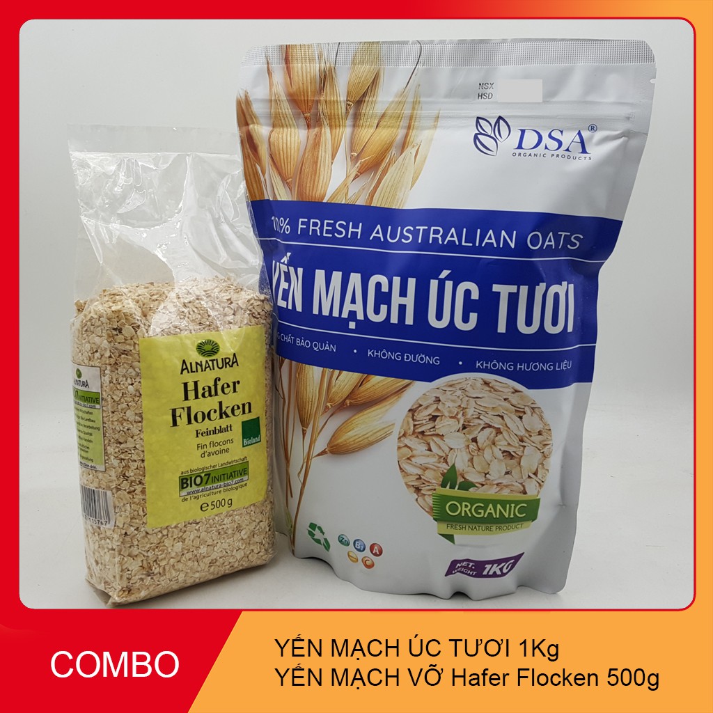 1kg Yến mạch úc tươi hỗ trợ giảm cân tặng 1 bịch yến mạch hafer.