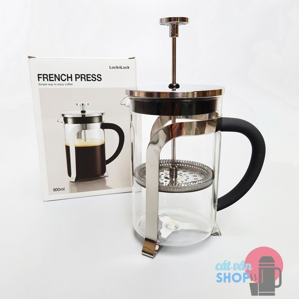 Bình pha cà phê Pháp Lock&amp;Lock French Press bình pha trà dung tích 800ml LLG018 LLG019