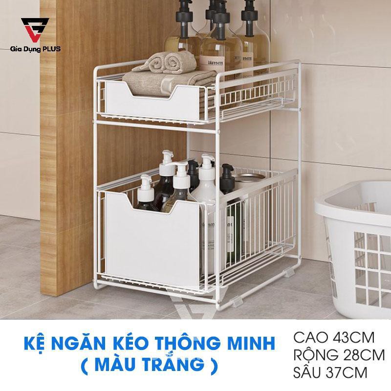 Kệ Ngăn Kéo Trượt 2 Tầng Thông Minh Đựng Đồ Đa Năng Cho Nhà Bếp Nhà Tắm | Gia Dụng Plus