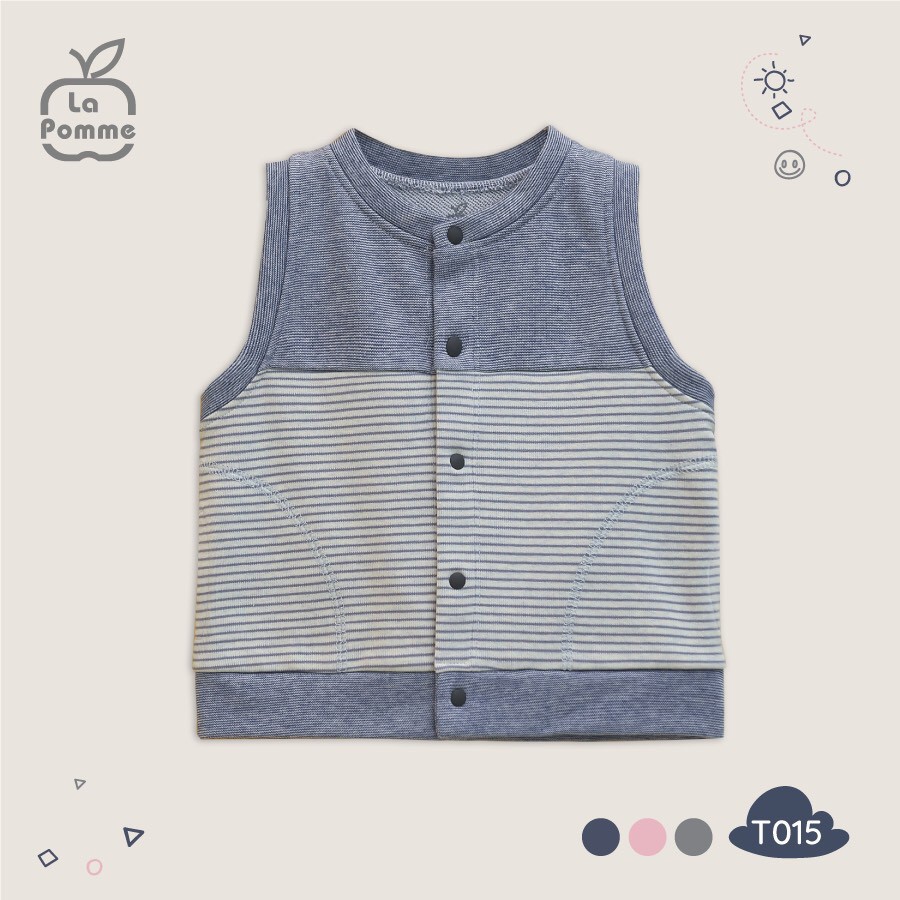 Áo gile Organic cổ tròn La Pomme chất liệu cotton mềm mịn ấm áp