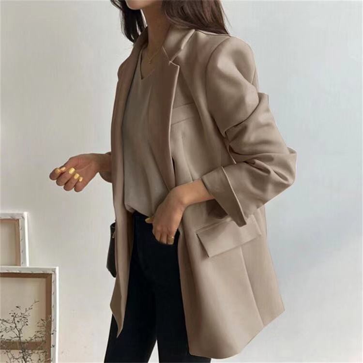 Áo Khoác blazer Dáng Rộng Màu Đen Phong Cách Hàn Quốc Thời Trang Mùa Xuân  Cho Nữ