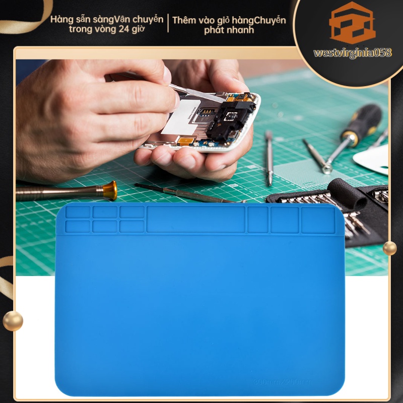Hàng HotThảm silicon cách nhiệt để bàn dùng cho tháo lắp sửa chữa máy tính / điện thoạiHàng giao ngaywestvirginia058