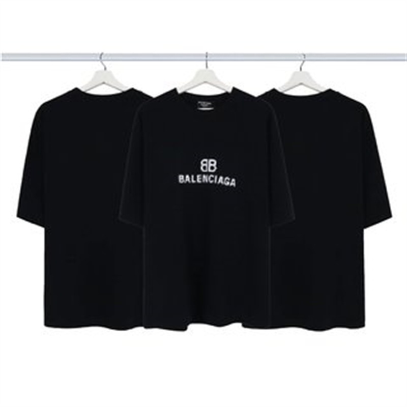 Áo Thun Cotton Tay Ngắn Cổ Tròn In Chữ BB Mosaic Plus Size Unisex