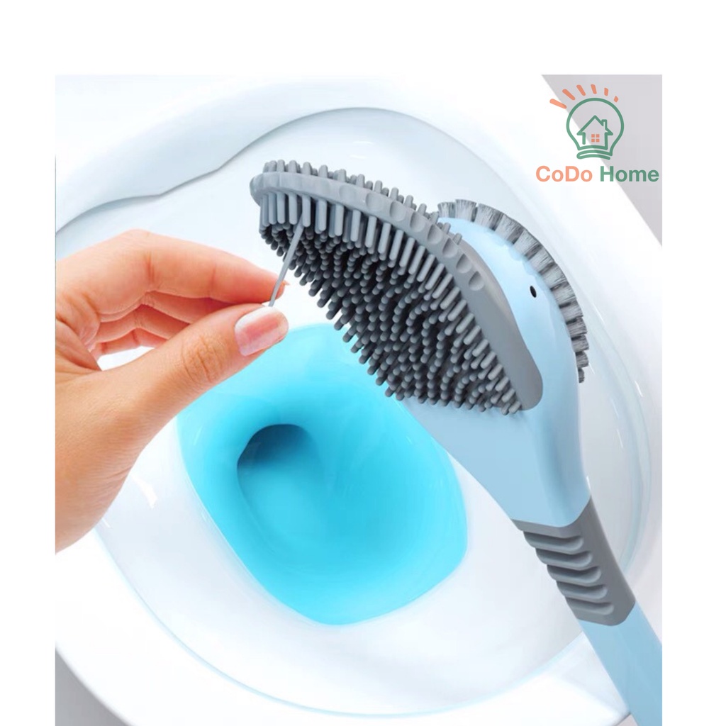 Chổi cọ toilet silicon hình vịt Lochi, chổi cọ nhà vệ sinh kiểu mới thông minh gắn tường