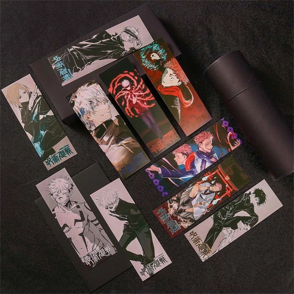 Set 10 thẻ đánh dấu trang sách hình Anime Demon Slayer độc đáo