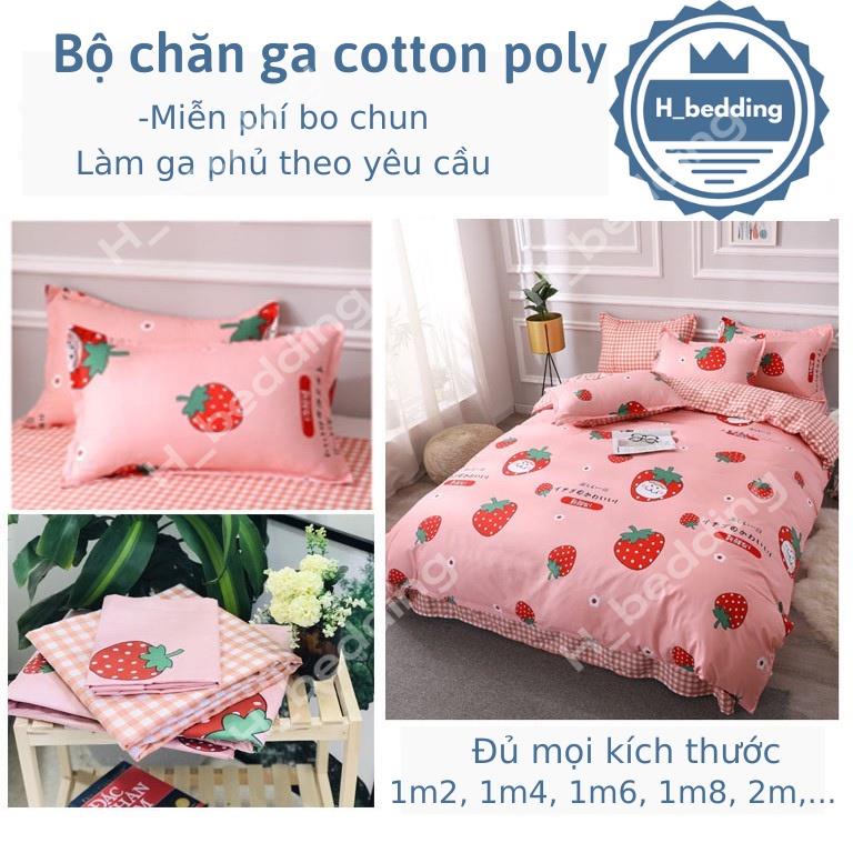 Bộ Chăn Ga Cotton Poly họa tiết đáng yêu,Drap hàn quốc nhập khẩu