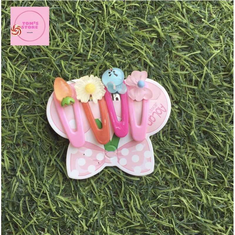 kẹp bím tóc cho bé đáng yêu điệu đà set 4 chi tiết
