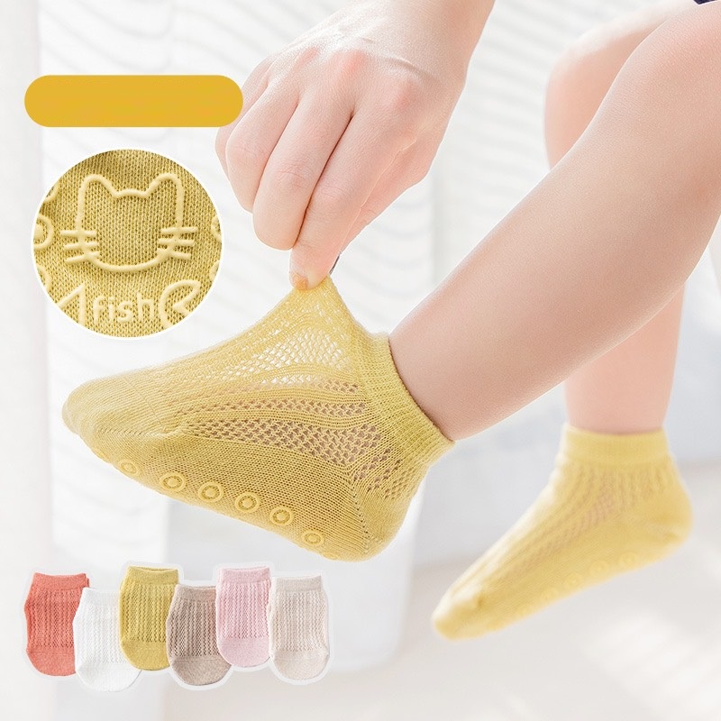 Có Bán Lẻ - Tất/ Vớ Chống Trượt Bé Trai Bé Gái Cotton thun mềm cổ bo chống tuột cho bé thoải mái vui chơi