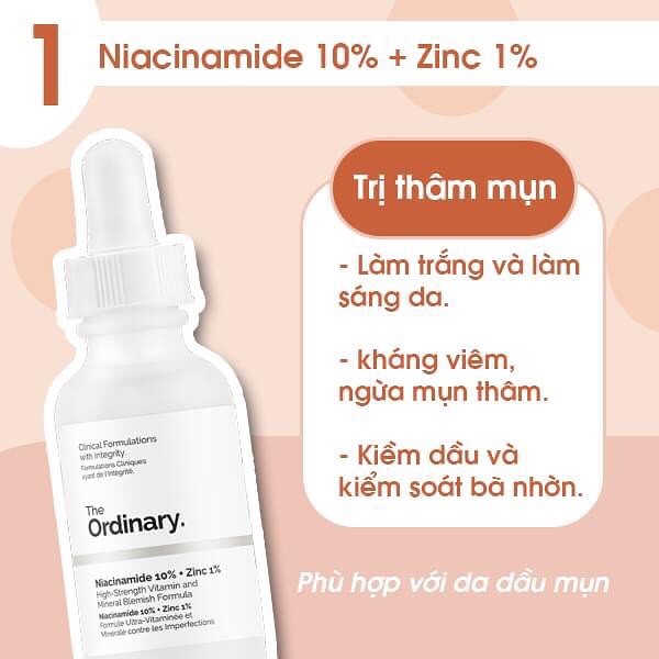 TINH CHẤT NGĂN NGỪA MỤN THÂM - THE ORDINARY NIACINAMIDE 10% + ZINC 1% 30ML | BigBuy360 - bigbuy360.vn