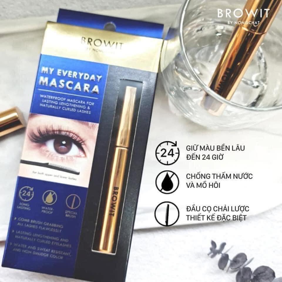 Mascara NongChat Browit Thái Lan làm dày, dài cong mi, lâu trôi chuyên dụng cho makeup