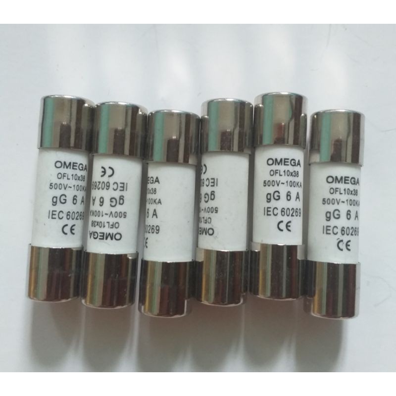 Cầu chì sứ Omega kính 10x38- Ruột chì sứ Omega 10x38