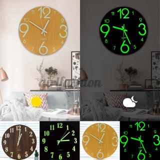 Đồng Hồ Treo Tường Chất Liệu Gỗ Mặt Số Phát Quang 30cm