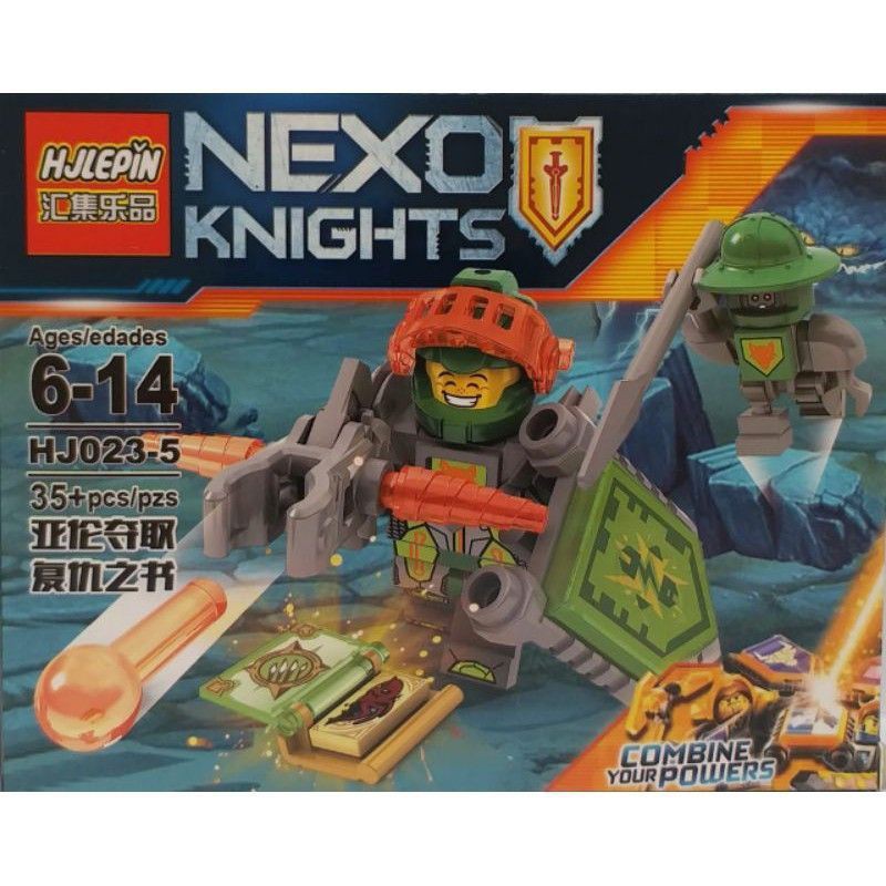 Bộ 2 Mô Hình Đồ Chơi Lego Nexo Knights Aaron Và Bot Với Tấm Chắn